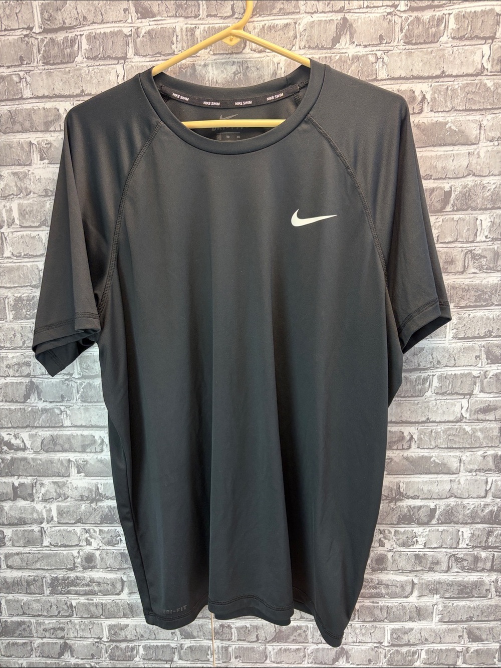 Nike Black Performance Short Sleeve Tee with‎ White Swoosh